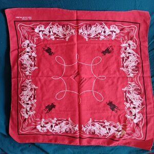 Vintage Windsor Canadian Red Bandana Hanky Western Rodeo 20x19" Cowboy Design